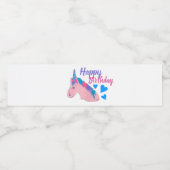 ピンク紫の魔法の馬ユニコーン誕生日パーティー ペットボトルラベル (シングルラベル)
