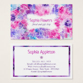 ピンク紫ティール（緑がかった色）色彩の鮮やか手色フローラ (正面&裏面)