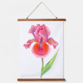 ピンク紫ブルーアイリス花フローラ水色 吊り下げ型タペストリー (正面2)