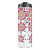 ピンク紫ホワイトウォーター色の花 タンブラー (正面)