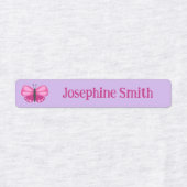 ピンク紫ミントブルーかわいい蝶の名前を追加 ラベル (デザイン1)