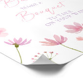 ピンク紫ワイルドフラワーフラワーバー標識 ポスター (角)