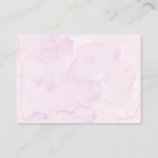 ピンク紫ワイルドフラワーベビーシャワー予約リクエスト エンクロージャーカード (裏面)