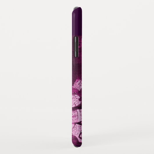 ピンク紫玉モノグラムのフクロウを有するミュージカル猫 Case-Mate iPhoneケース (裏面/右)