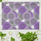 ピンク紫色のアラビア文字マンダラ東洋スタイル キッチンタオル (折り畳み)