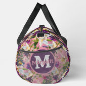 ピンク紫色のエキゾチックな花フローラ大 ダッフルバッグ (右)