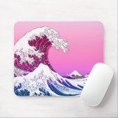ピンク紫色のエステ素晴らしティック波マウスパッド マウスパッド (マウス)