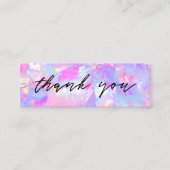 ピンク紫色のオパール宝石ミニ名刺 スキニー名刺 (正面)