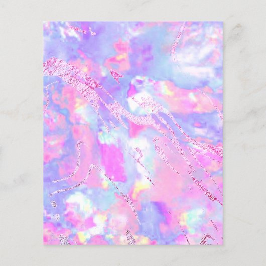 ピンク紫色のオパール石のフェイク自筆証書フライヤー チラシ (裏面)