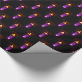 ピンク紫色のキャンドルろうそくライトディワリクリスマス ラッピングペーパー (角)