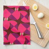 ピンク紫色のスイカ柄キッチンティークロス キッチンタオル (四つ折り)