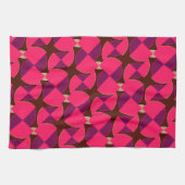 ピンク紫色のスイカ柄キッチンティークロス キッチンタオル (横)