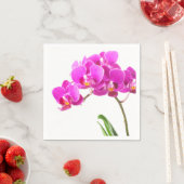 ピンク紫色のデンドロビウムオーキッド熱帯花 スタンダードカクテルナプキン (インサイチュ)
