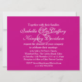 ピンク紫色のハイビスカスフラワー結婚式招待状 招待状 (裏面)