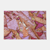ピンク紫色のペイントを施した溶岩石のスケッチ ドアマット (正面)