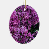 ピンク紫色のライラック |ロマンチックなピンクのフローラ写真 セラミックオーナメント (右)