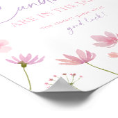 ピンク紫色のワイルドフラワーシャワーゲームの数を推測 ポスター (角)