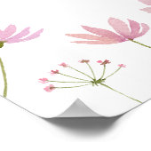 ピンク紫色のワイルドフラワーベビーシャワー歓迎サイン ポスター (角)