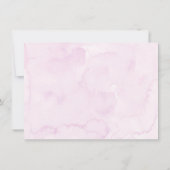 ピンク紫色のワイルドフラワーベビーシャワー サンキューカード (裏面)