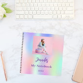 ピンク紫色の写真ホログラフィック ノートブック