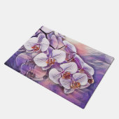 ピンク紫色の可愛い蘭の花スケッチ ドアマット (アングル)