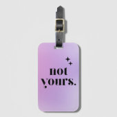 ピンク紫色の壁紙グラディエント抽象芸術モノグラム ラゲッジタグ (正面縦)