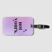 ピンク紫色の壁紙グラディエント抽象芸術モノグラム ラゲッジタグ (正面横)