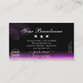 ピンク紫色の水の色パーム葉の宝石追加ロゴ 名刺 (裏面)