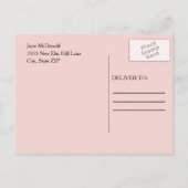 ピンク紫色の水彩フローラ卒業写真 案内ポストカード (裏面)