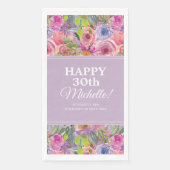 ピンク紫色の水彩野花30歳の誕生日 (正面)