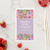 ピンク紫色の水彩野花30歳の誕生日 (インサイチュ)