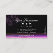 ピンク紫色の水色のパーム葉の宝石の打撃 名刺 (裏面)