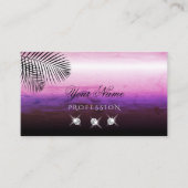ピンク紫色の水色のパーム葉の宝石の打撃 名刺 (正面)