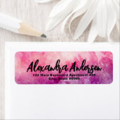ピンク紫色の水色のモダントレンディースクリプトラベル ラベル (インサイチュ)