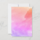 ピンク紫色の水色ヒトデビーチ結婚式RSVP 出欠カード (裏面)