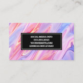 ピンク紫色の液体の背景 名刺 (裏面)