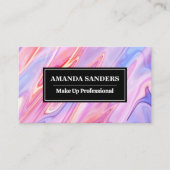 ピンク紫色の液体の背景 名刺 (正面)