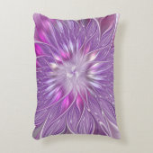 ピンク紫色の花の情熱抽象芸術フラクタルアート アクセントクッション (正面(垂直))