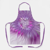 ピンク紫色の花の情熱抽象芸術フラクタルアート エプロン (正面)