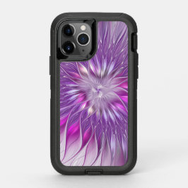 ピンク紫色の花の情熱抽象芸術フラクタルアート オッターボックスディフェンダーiPhone 11 PROケース
