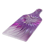 ピンク紫色の花の情熱抽象芸術フラクタルアート カッティングボード (角)