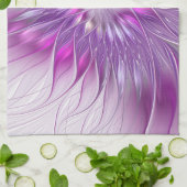 ピンク紫色の花の情熱抽象芸術フラクタルアート キッチンタオル (折り畳み)