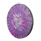 ピンク紫色の花の情熱抽象芸術フラクタルアート ダーツボード (正面右)