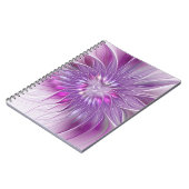 ピンク紫色の花の情熱抽象芸術フラクタルアート ノートブック (左側)