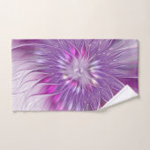 ピンク紫色の花の情熱抽象芸術フラクタルアート バスタオルセット (ハンドタオル)