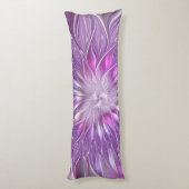 ピンク紫色の花の情熱抽象芸術フラクタルアート ボディピロー (裏面 (縦))