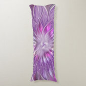 ピンク紫色の花の情熱抽象芸術フラクタルアート ボディピロー (正面縦)