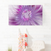 ピンク紫色の花の情熱抽象芸術フラクタルアート 横断幕 (インサイチュ)