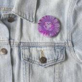 ピンク紫色の花の情熱抽象芸術フラクタルアート 缶バッジ (インサイチュ)