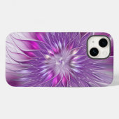 ピンク紫色の花の情熱抽象芸術フラクタルアート Case-Mate iPhoneケース (裏面 (横))